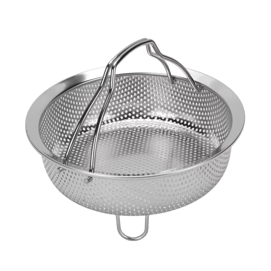 Panier vapeur en acier inoxydable avec poignées pliables
