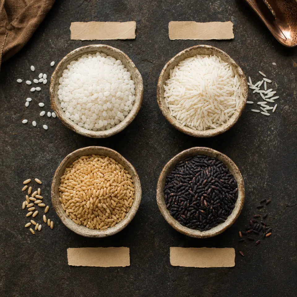 Quatre variétés de riz